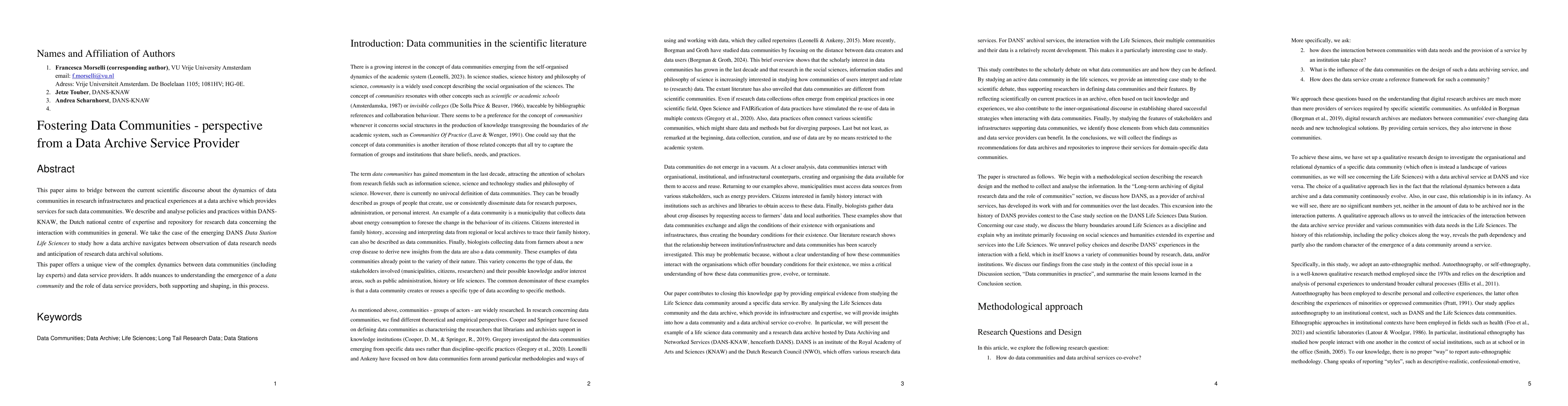 Thumbnail for Fostering Data Communities -- perspective from a Data Archive Service
  Provider