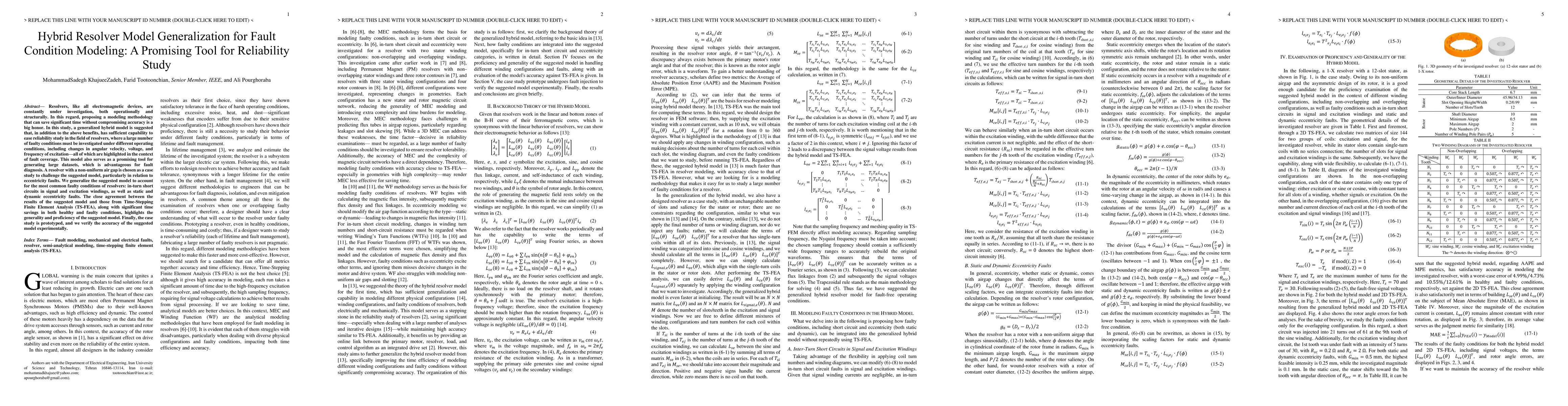 Thumbnail for Hybrid Resolver Model Generalization for Fault Condition Modeling: A
  Promising Tool for Reliability Study