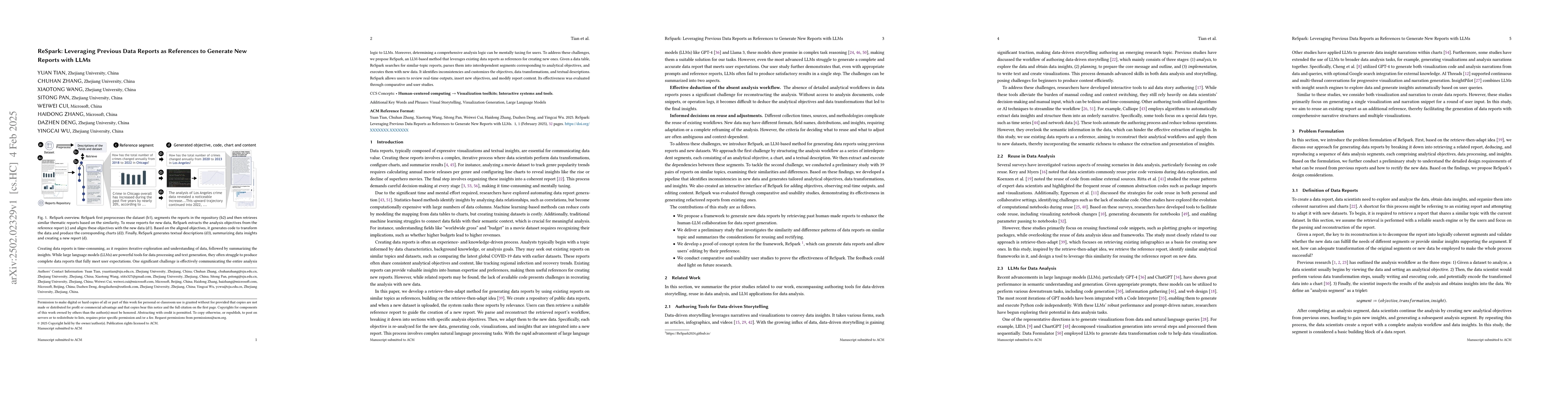 Thumbnail for ReSpark: Leveraging Previous Data Reports as References to Generate New
  Reports with LLMs