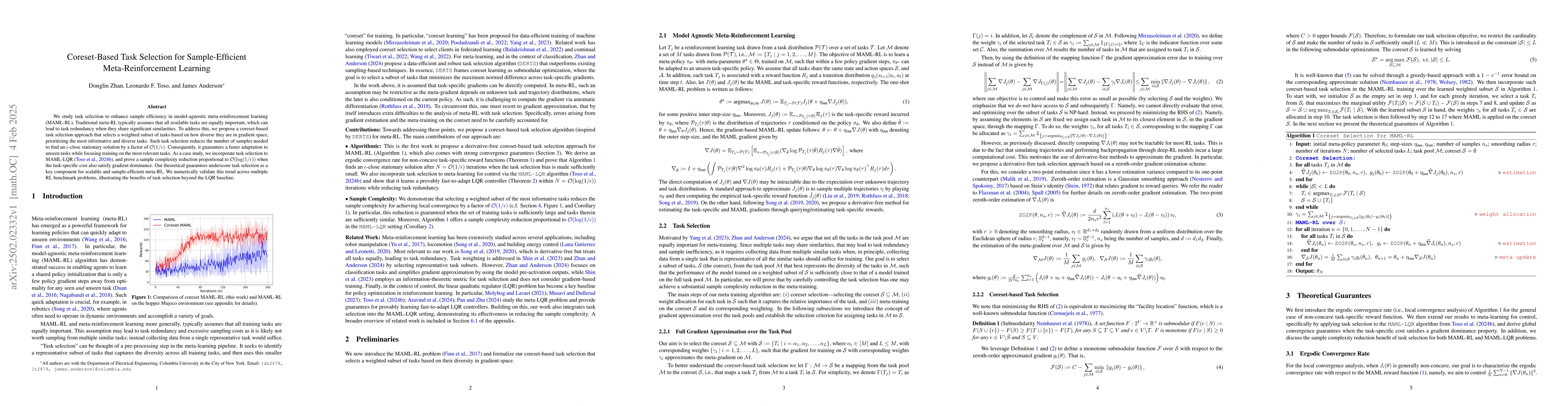 Thumbnail for Coreset-Based Task Selection for Sample-Efficient Meta-Reinforcement
  Learning