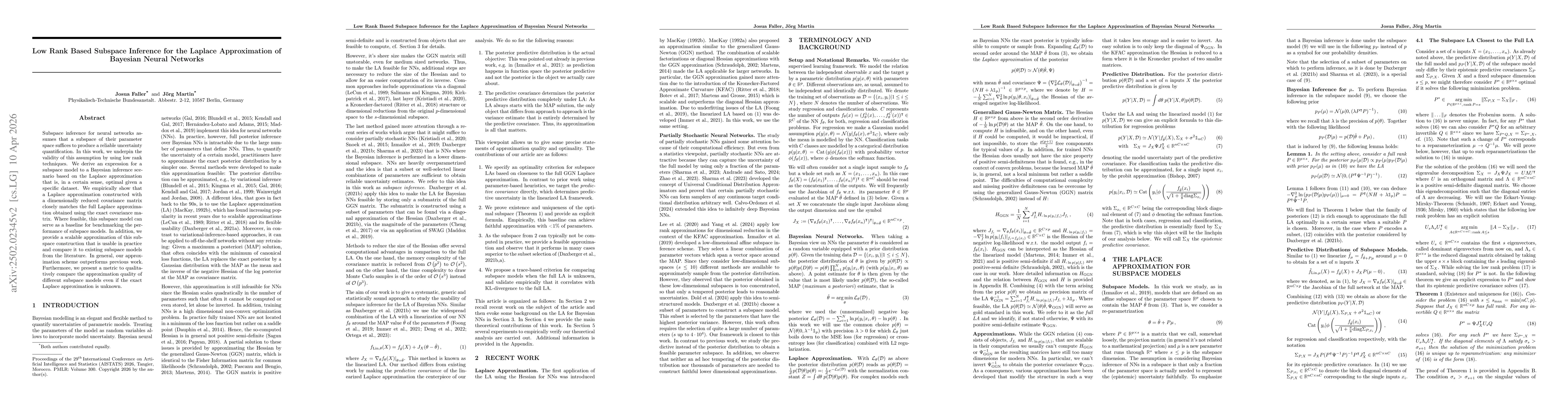 Thumbnail for Low Rank Based Subspace Inference for the Laplace Approximation of Bayesian Neural Networks