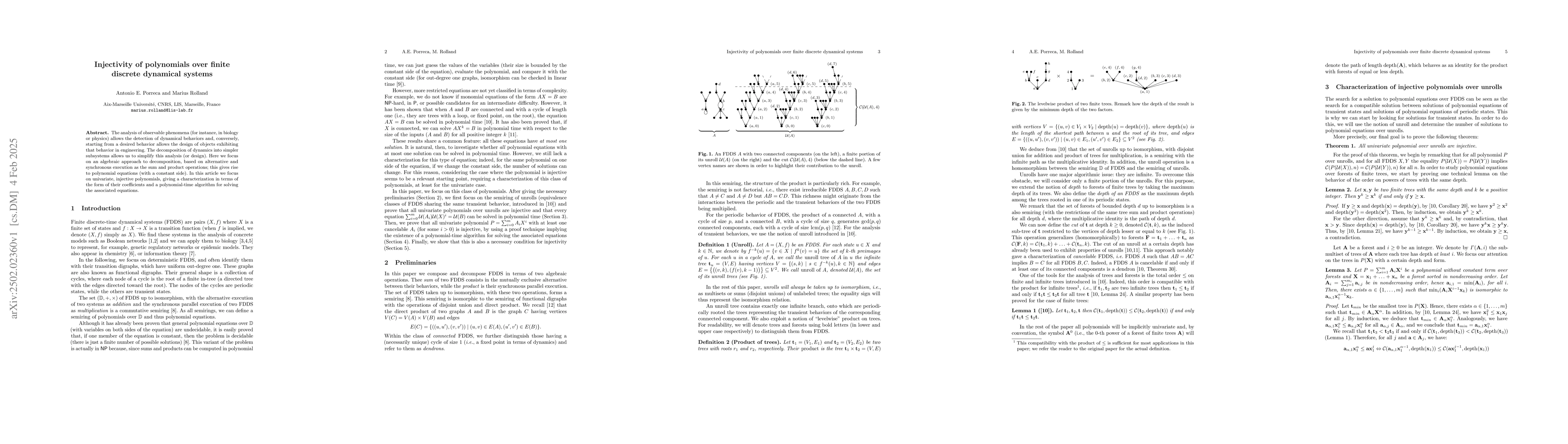 Thumbnail for Injectivity of polynomials over finite discrete dynamical systems