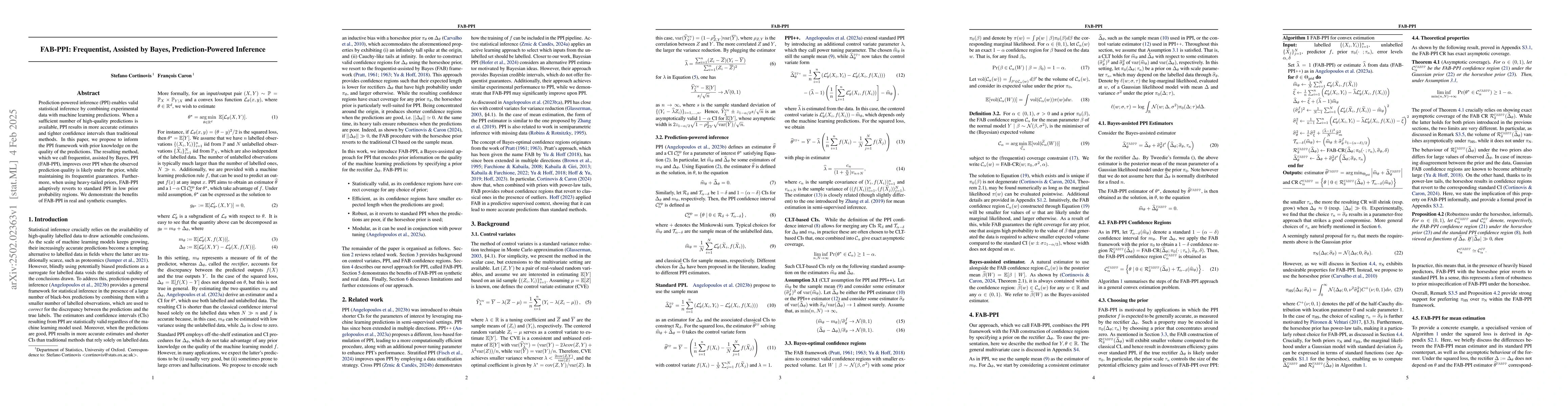 Thumbnail for FAB-PPI: Frequentist, Assisted by Bayes, Prediction-Powered Inference