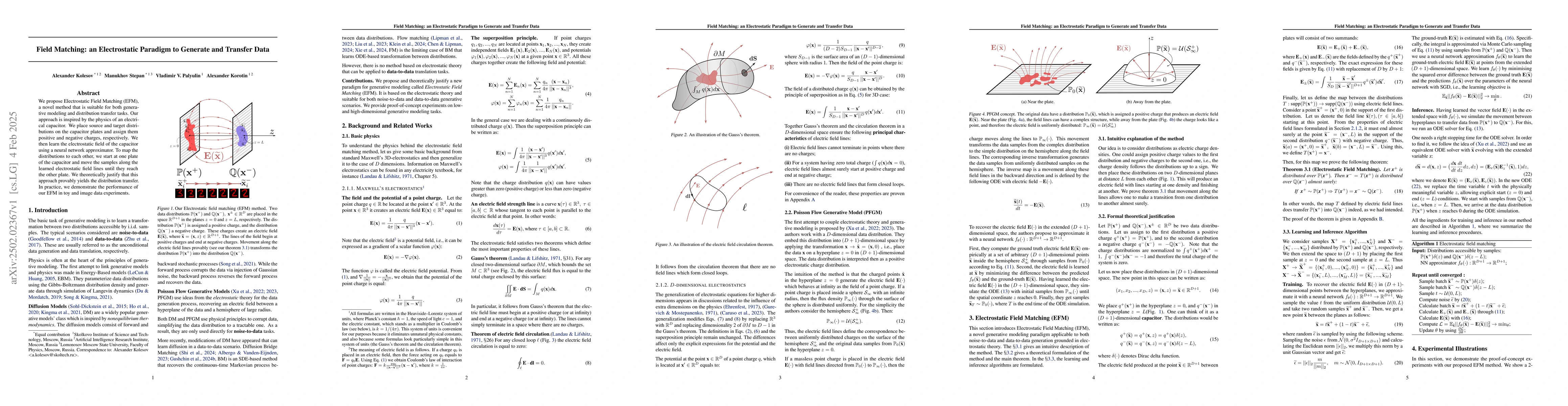 Thumbnail for Field Matching: an Electrostatic Paradigm to Generate and Transfer Data