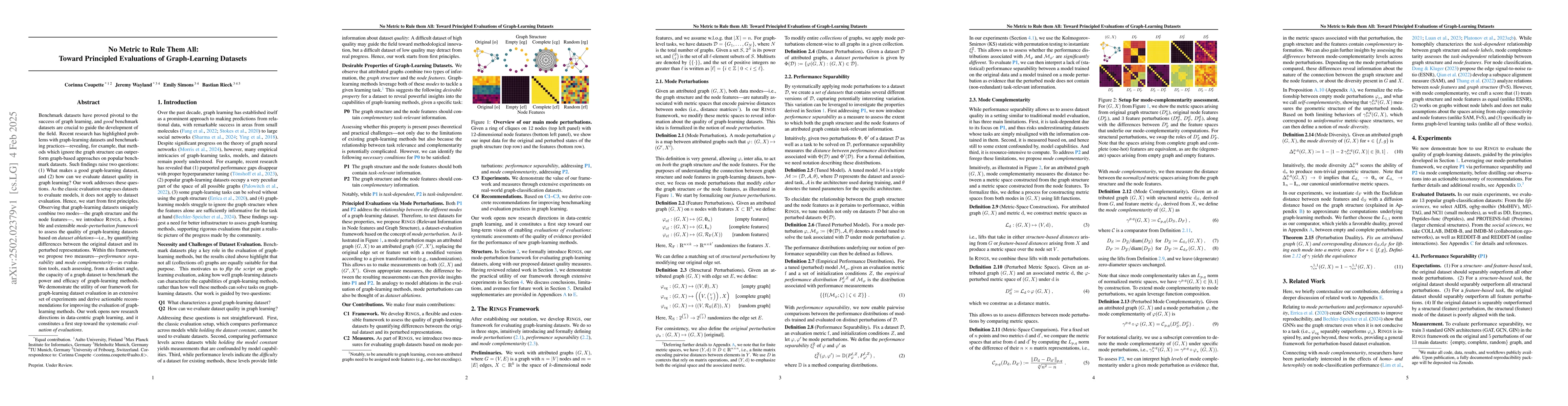 Thumbnail for No Metric to Rule Them All: Toward Principled Evaluations of
  Graph-Learning Datasets