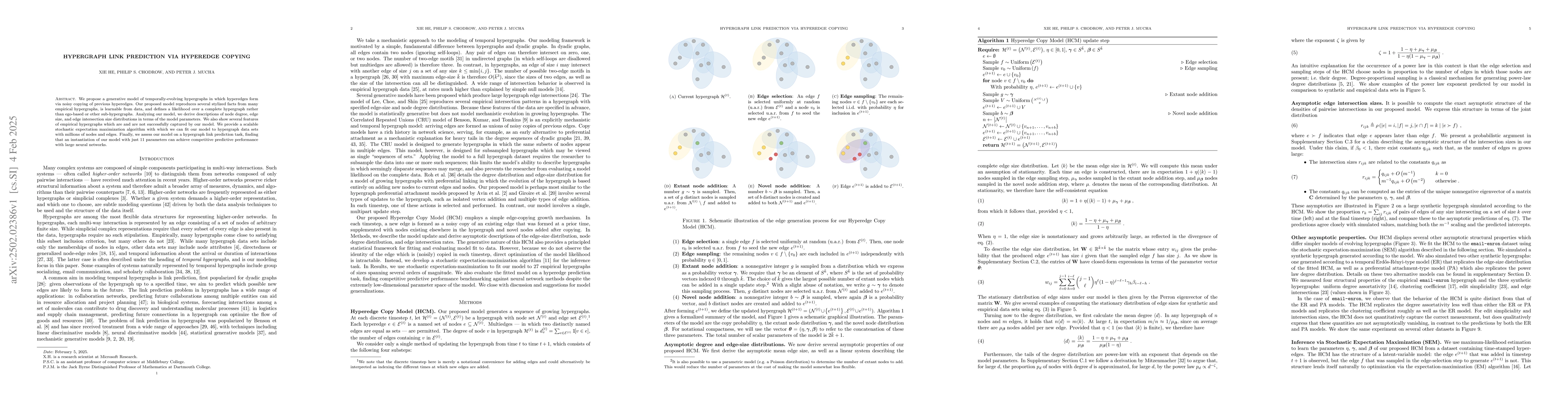Thumbnail for Hypergraph Link Prediction via Hyperedge Copying