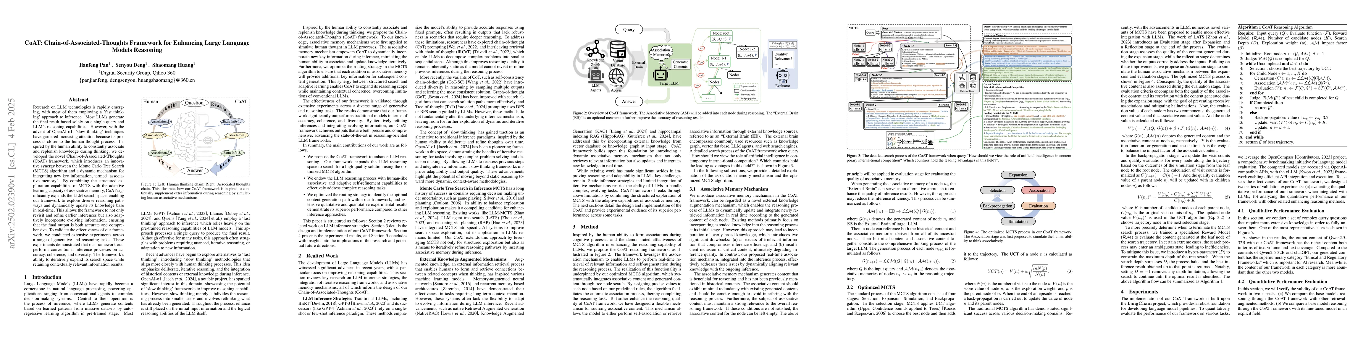 Thumbnail for CoAT: Chain-of-Associated-Thoughts Framework for Enhancing Large
  Language Models Reasoning
