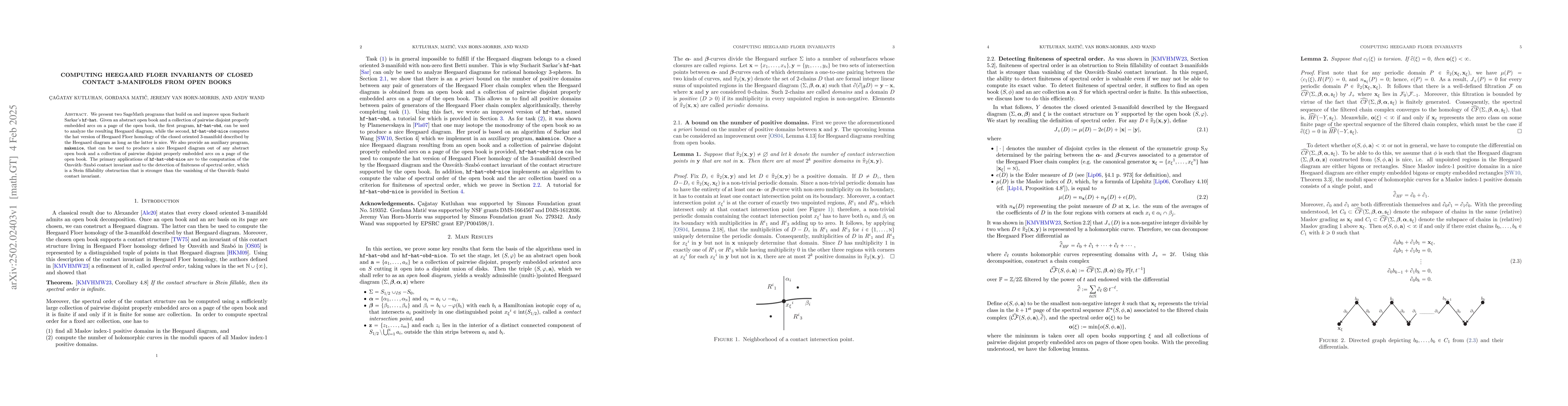 Thumbnail for Computing Heegaard Floer invariants of closed contact 3-manifolds from
  open books