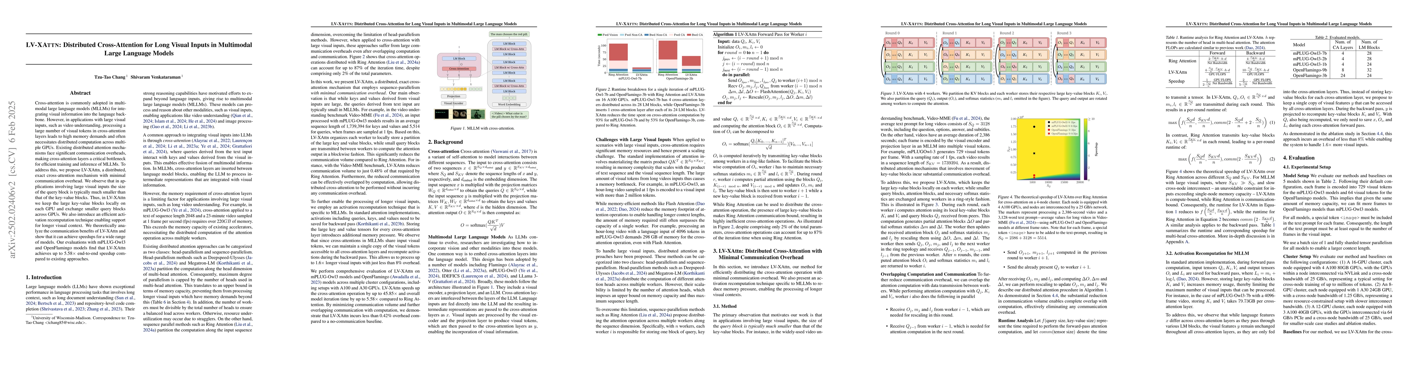 Thumbnail for LV-XAttn: Distributed Cross-Attention for Long Visual Inputs in
  Multimodal Large Language Models