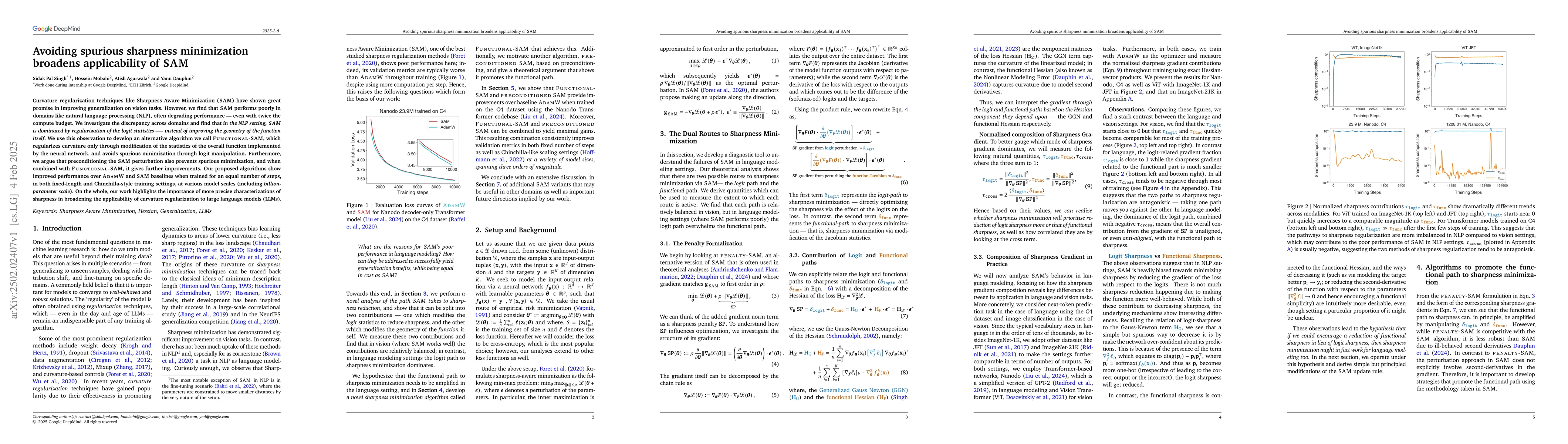 Thumbnail for Avoiding spurious sharpness minimization broadens applicability of SAM