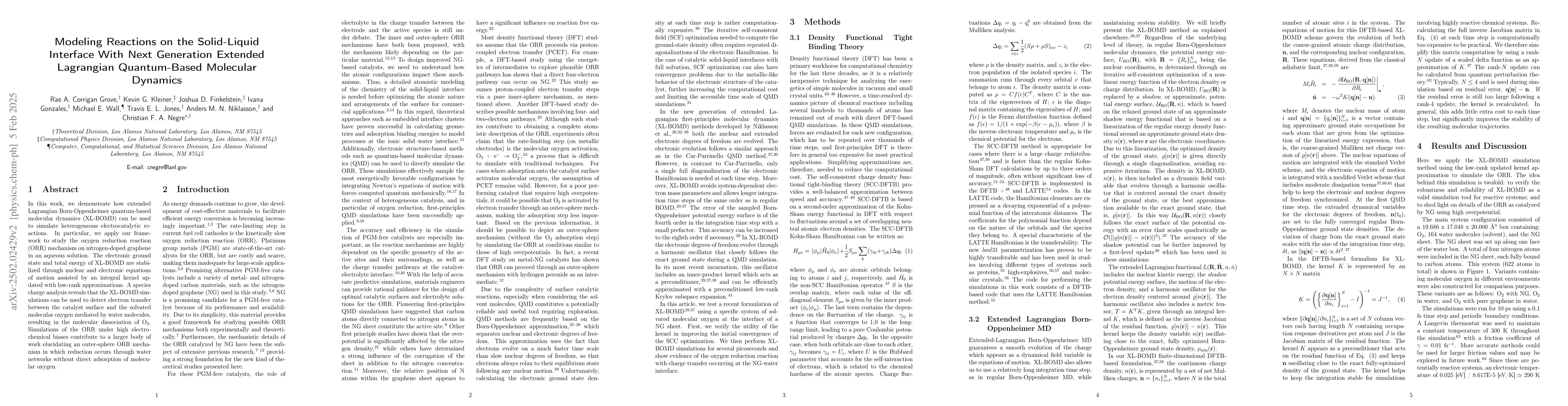 Thumbnail for Modeling Reactions on the Solid-Liquid Interface With Next Generation
  Extended Lagrangian Quantum-Based Molecular Dynamics