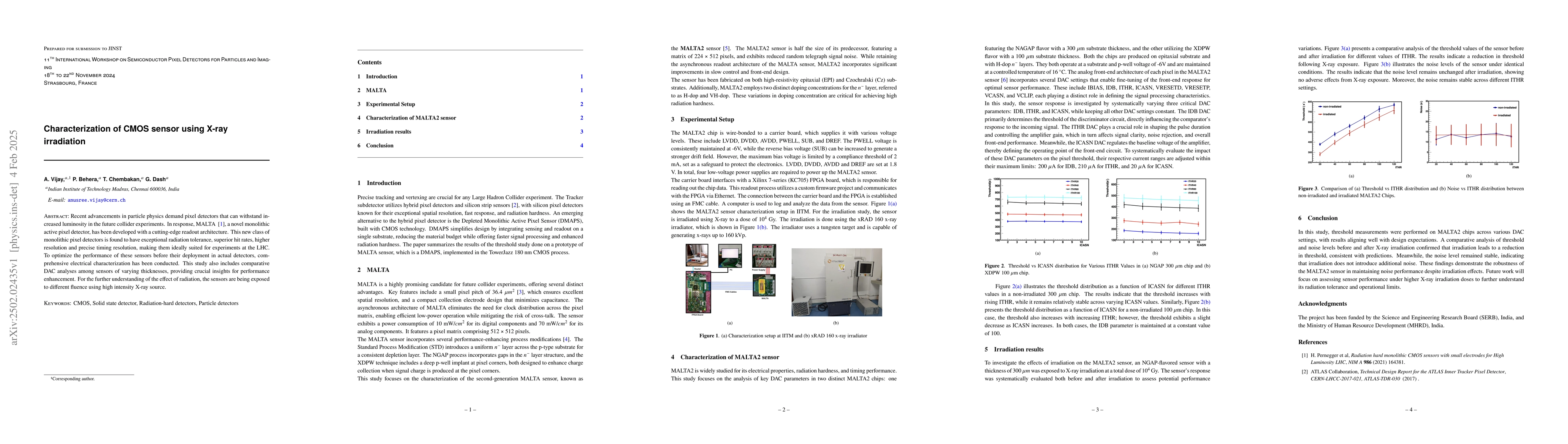 Thumbnail for Characterization of CMOS sensor using X-ray irradiation