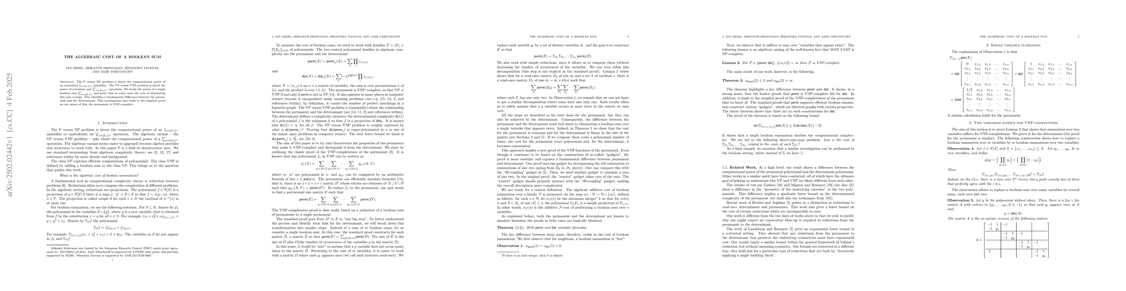 Thumbnail for The Algebraic Cost of a Boolean Sum