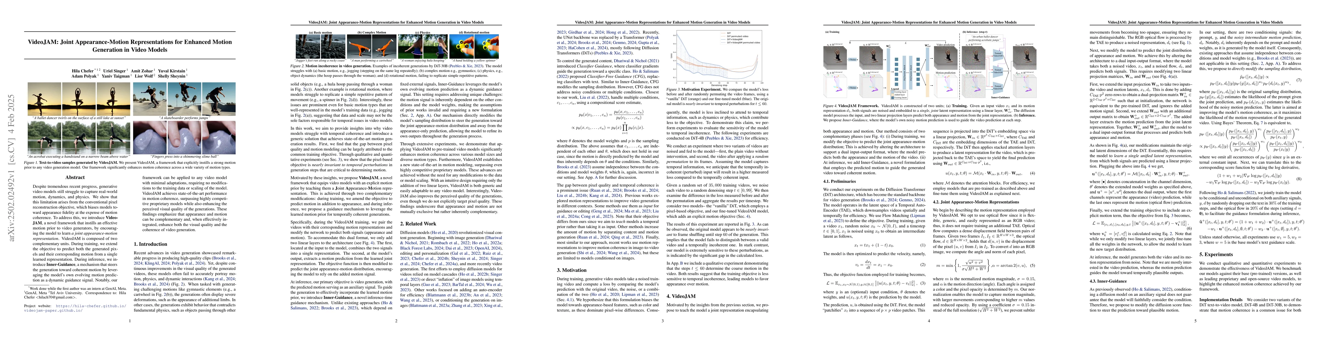 Thumbnail for VideoJAM: Joint Appearance-Motion Representations for Enhanced Motion
  Generation in Video Models