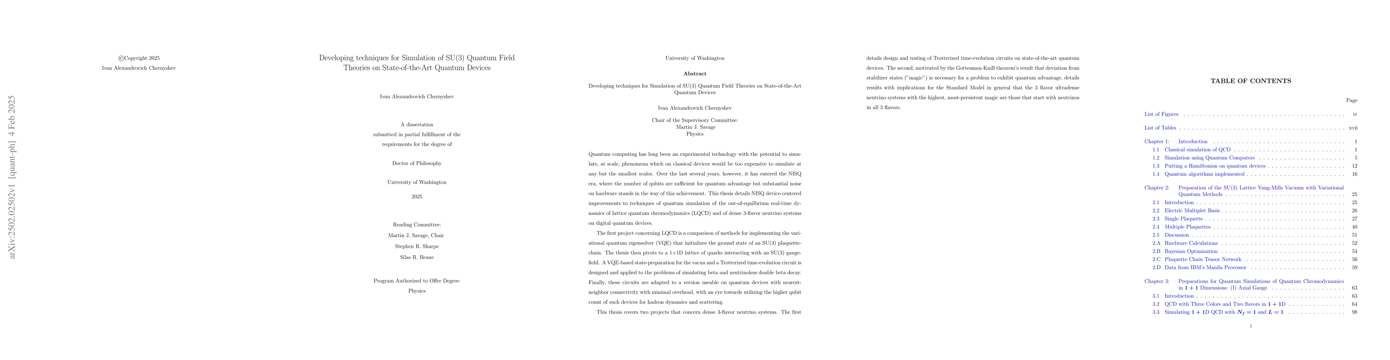 Thumbnail for Developing techniques for Simulation of SU(3) Quantum Field Theories on
  State-of-the-Art Quantum Devices