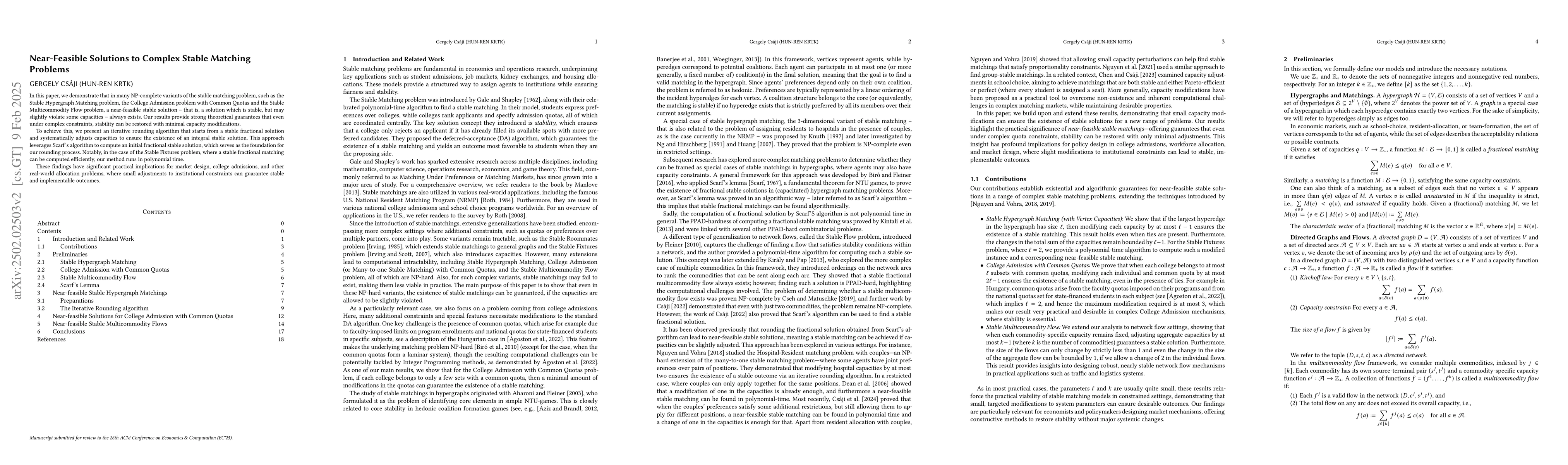 Thumbnail for Near-Feasible Solutions to Complex Stable Matching Problems