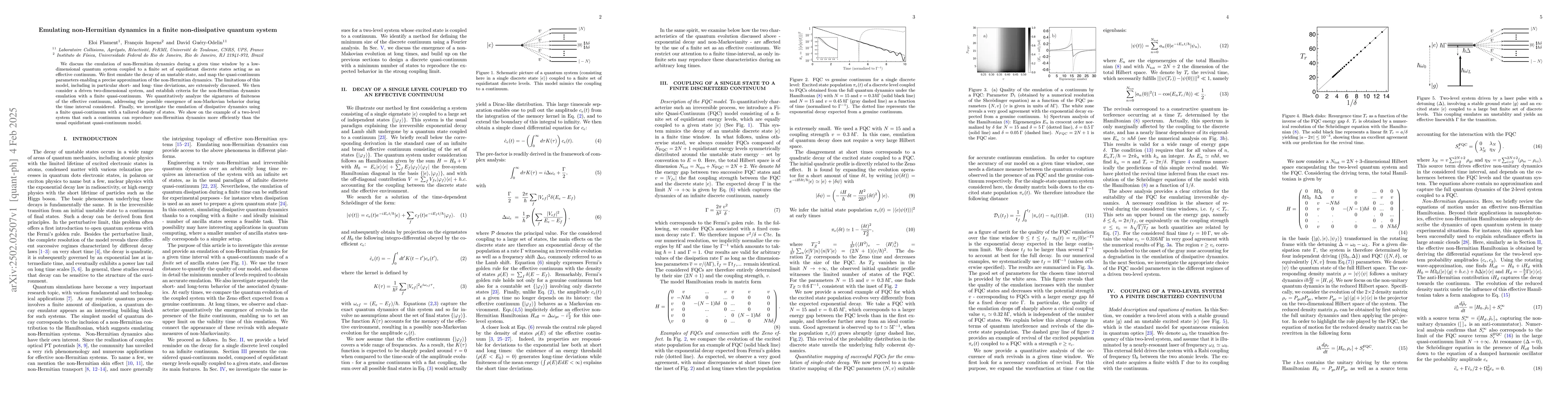 Thumbnail for Emulating non-Hermitian dynamics in a finite non-dissipative quantum
  system