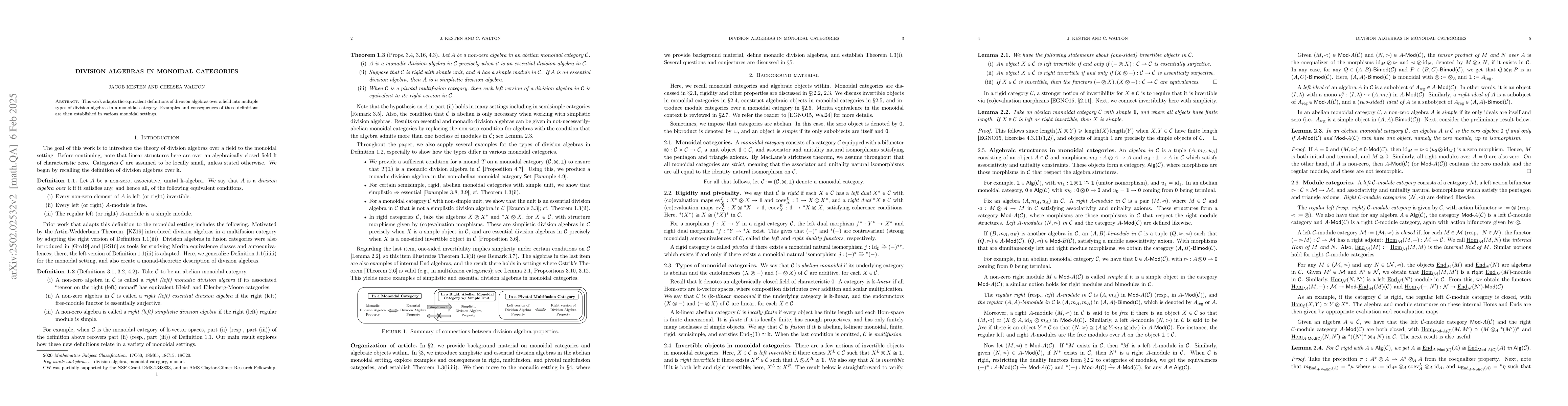 Thumbnail for Division algebras in monoidal categories