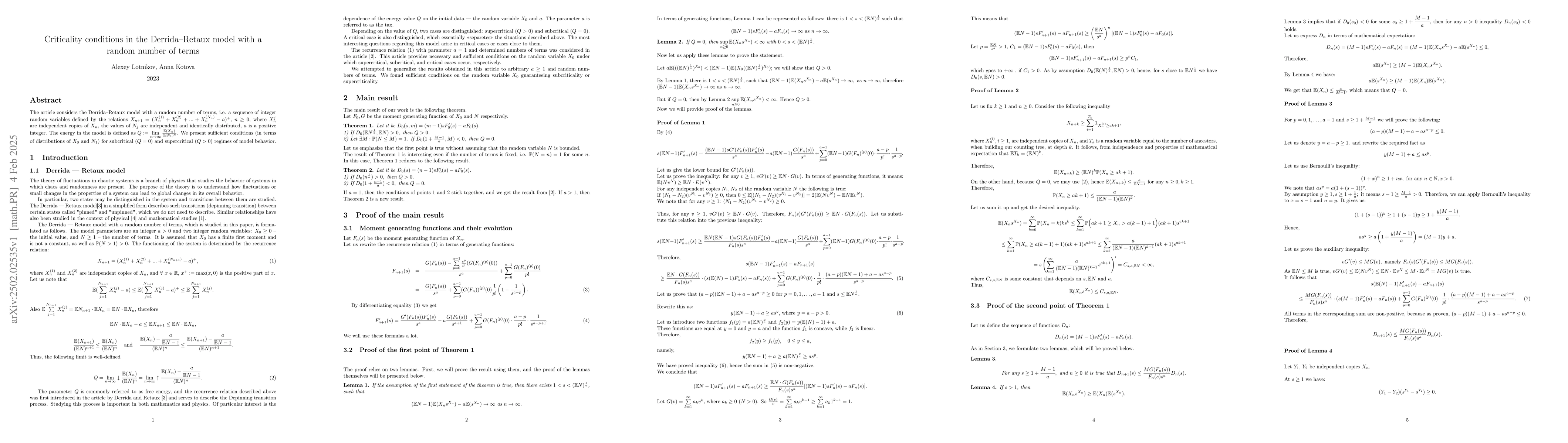 Thumbnail for Criticality conditions in the Derrida-Retaux model with a random number
  of terms