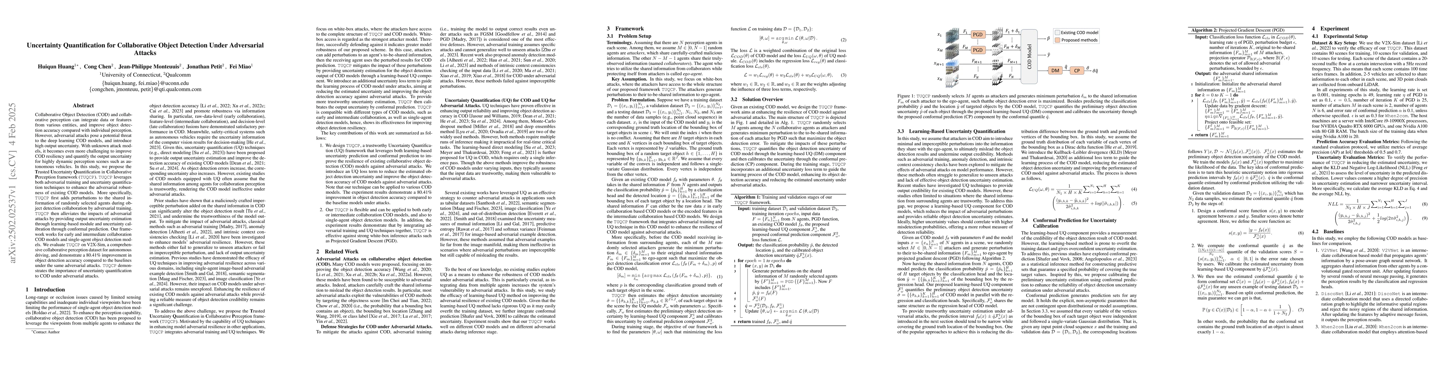 Thumbnail for Uncertainty Quantification for Collaborative Object Detection Under
  Adversarial Attacks