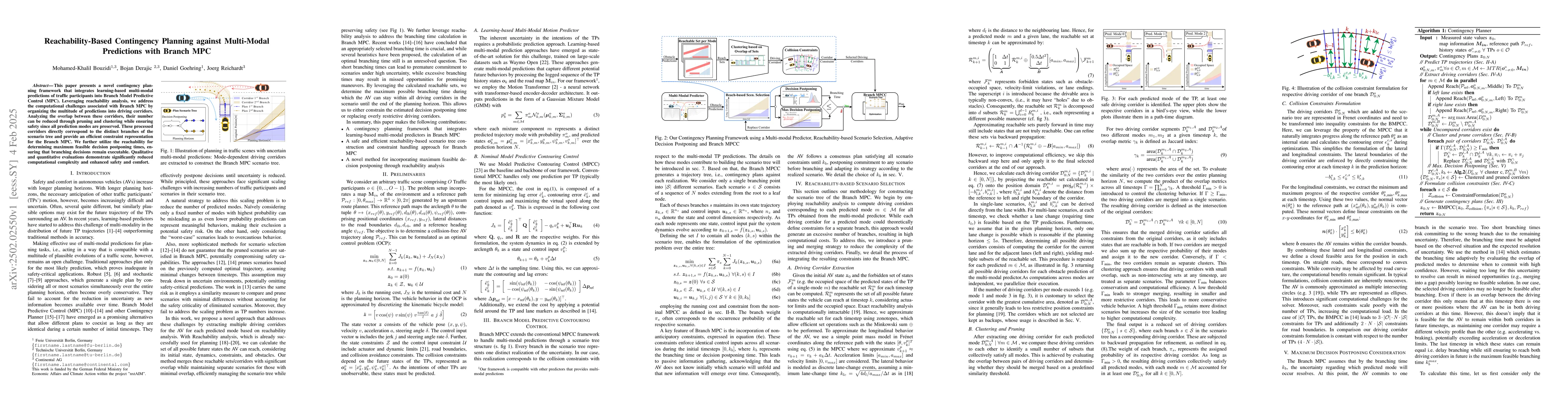 Thumbnail for Reachability-Based Contingency Planning against Multi-Modal Predictions
  with Branch MPC