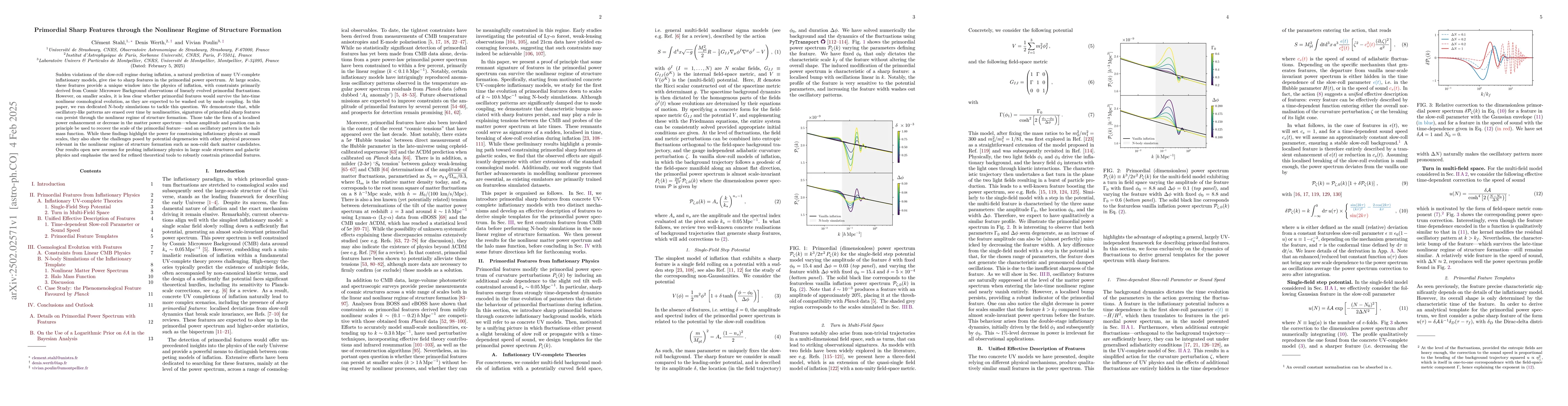 Thumbnail for Primordial Sharp Features through the Nonlinear Regime of Structure
  Formation