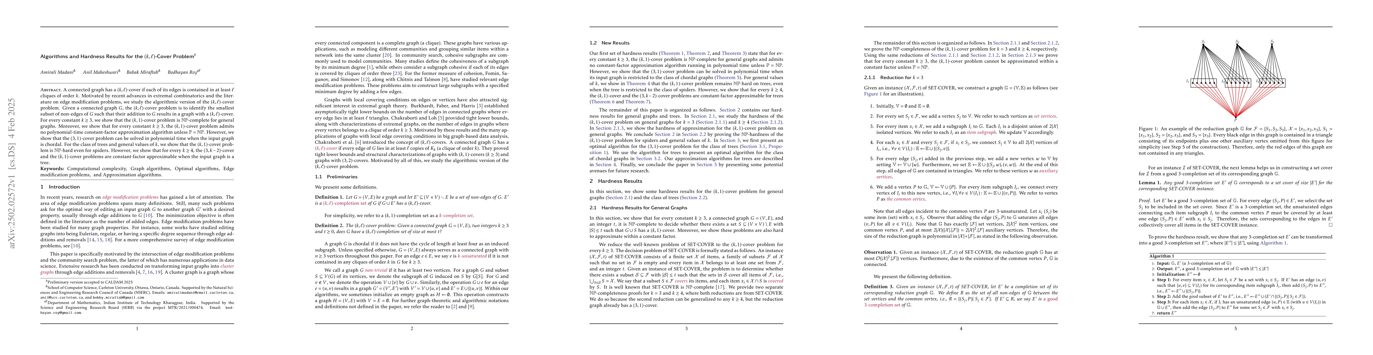 Thumbnail for Algorithms and Hardness Results for the $(k,\ell)$-Cover Problem