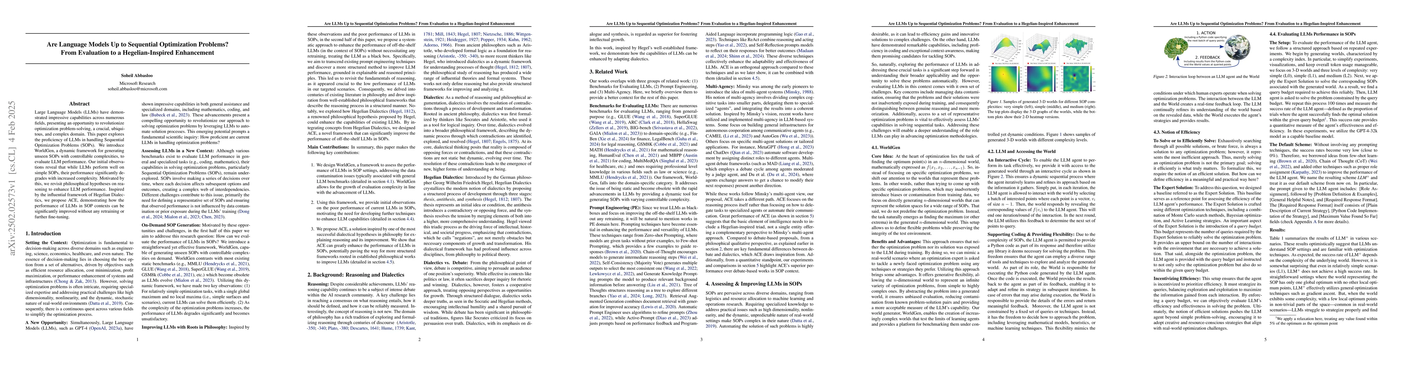 Thumbnail for Are Language Models Up to Sequential Optimization Problems? From
  Evaluation to a Hegelian-Inspired Enhancement