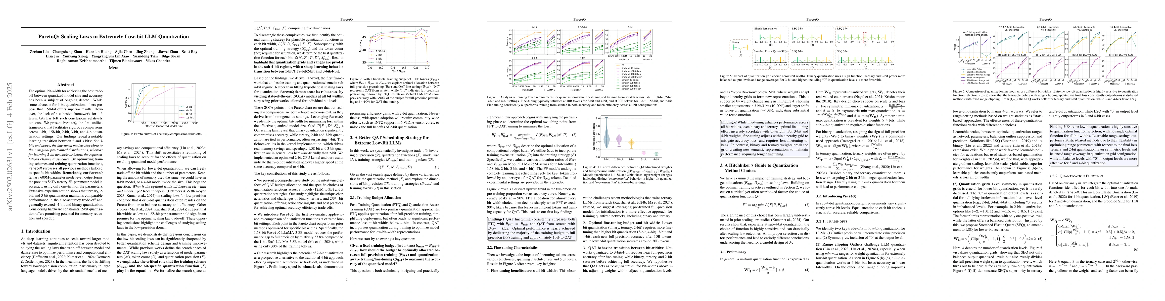 Thumbnail for ParetoQ: Scaling Laws in Extremely Low-bit LLM Quantization
