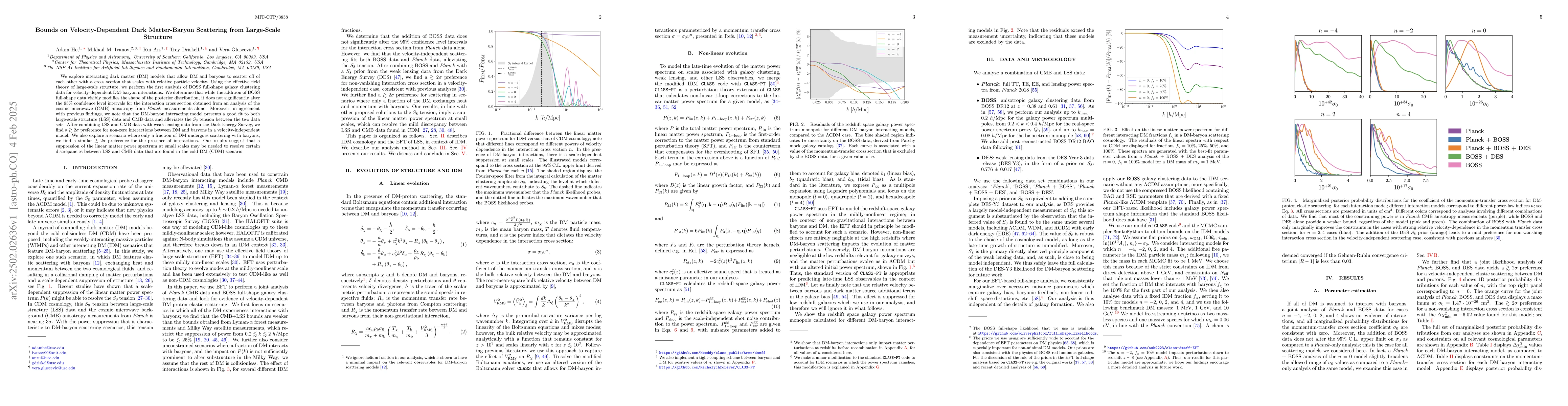 Thumbnail for Bounds on Velocity-Dependent Dark Matter-Baryon Scattering from
  Large-Scale Structure