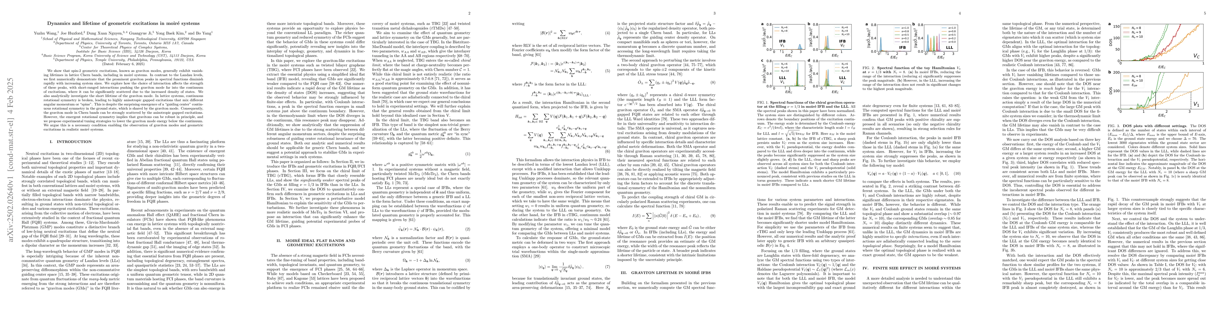 Thumbnail for Dynamics and lifetime of geometric excitations in moiré systems