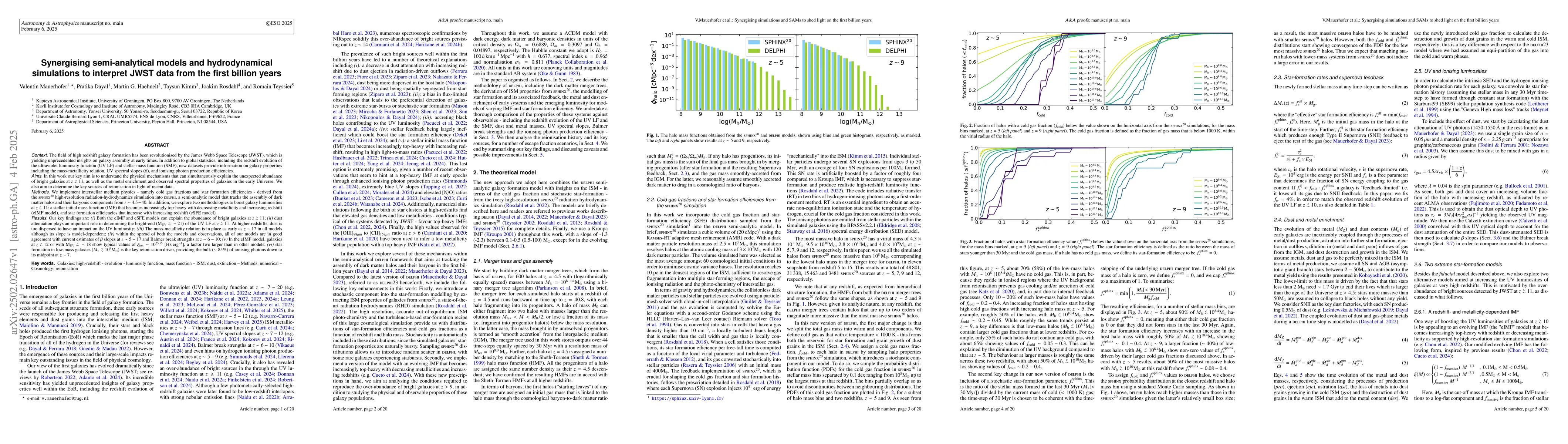 Thumbnail for Synergising semi-analytical models and hydrodynamical simulations to
  interpret JWST data from the first billion years