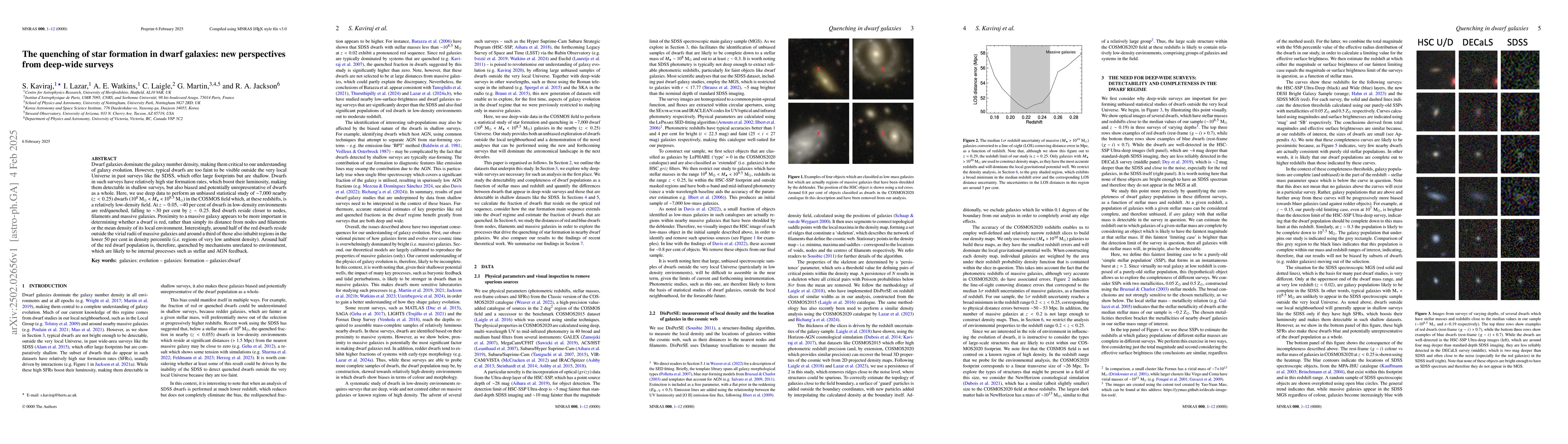 Thumbnail for The quenching of star formation in dwarf galaxies: new perspectives from
  deep-wide surveys