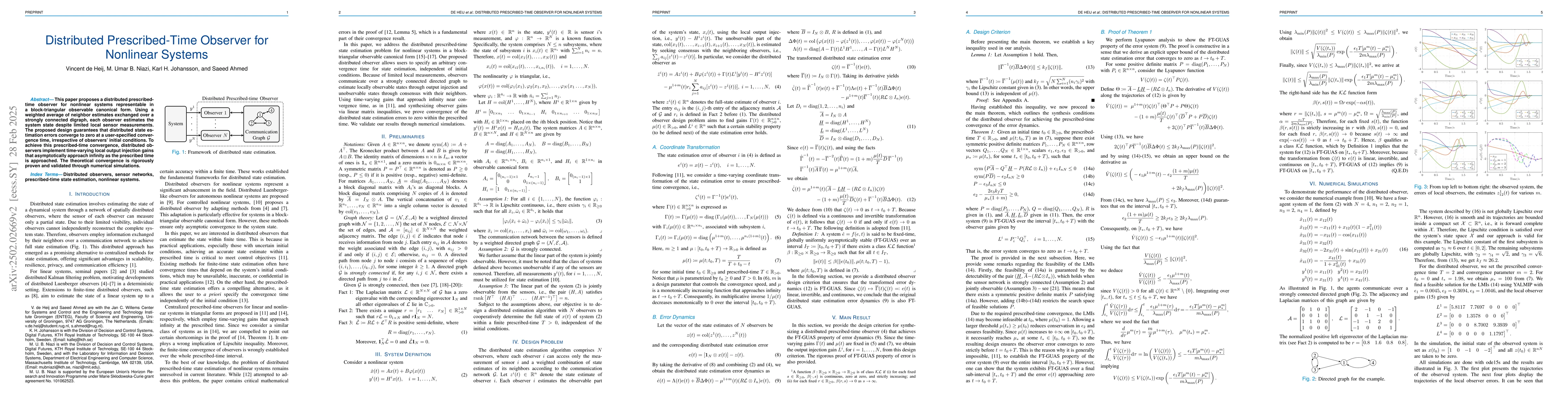 Thumbnail for Distributed Prescribed-Time Observer for Nonlinear Systems