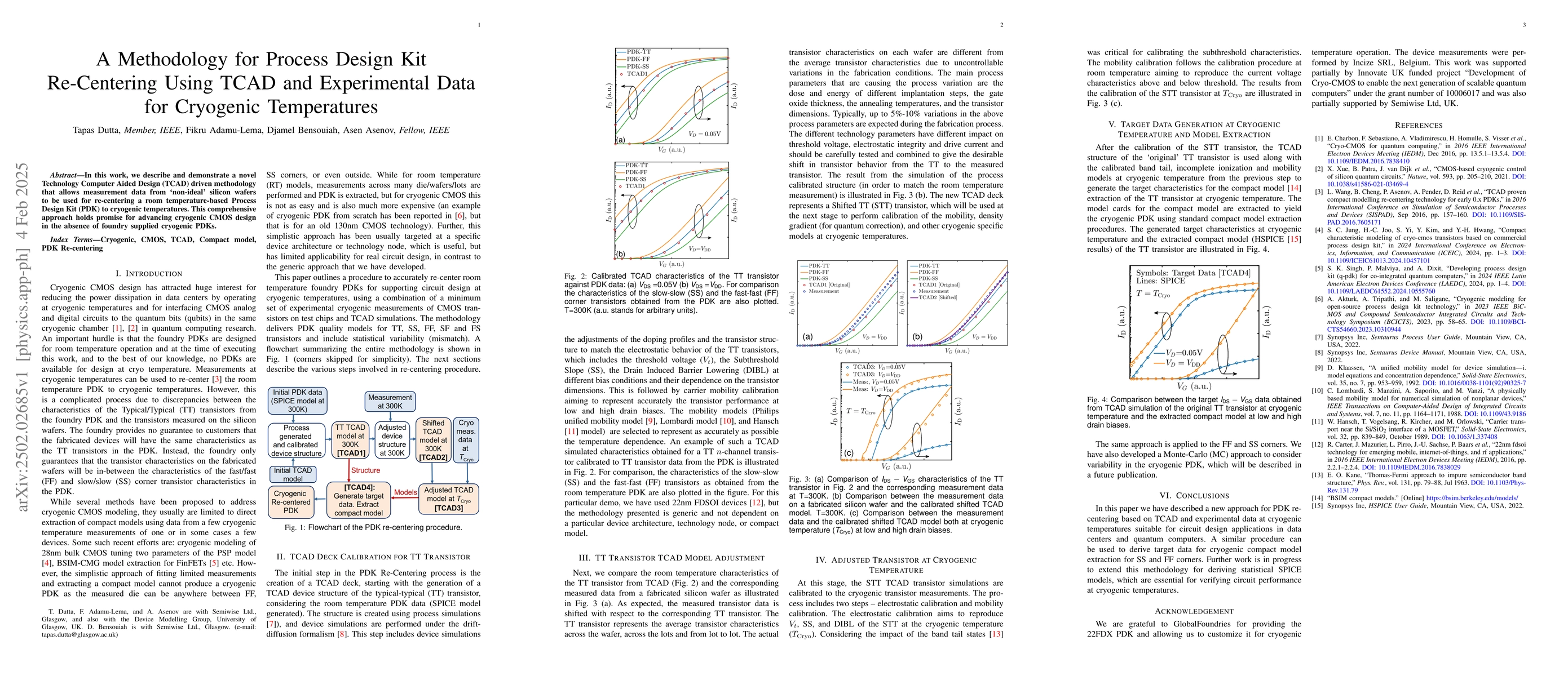 Thumbnail for A Methodology for Process Design Kit Re-Centering Using TCAD and
  Experimental Data for Cryogenic Temperatures