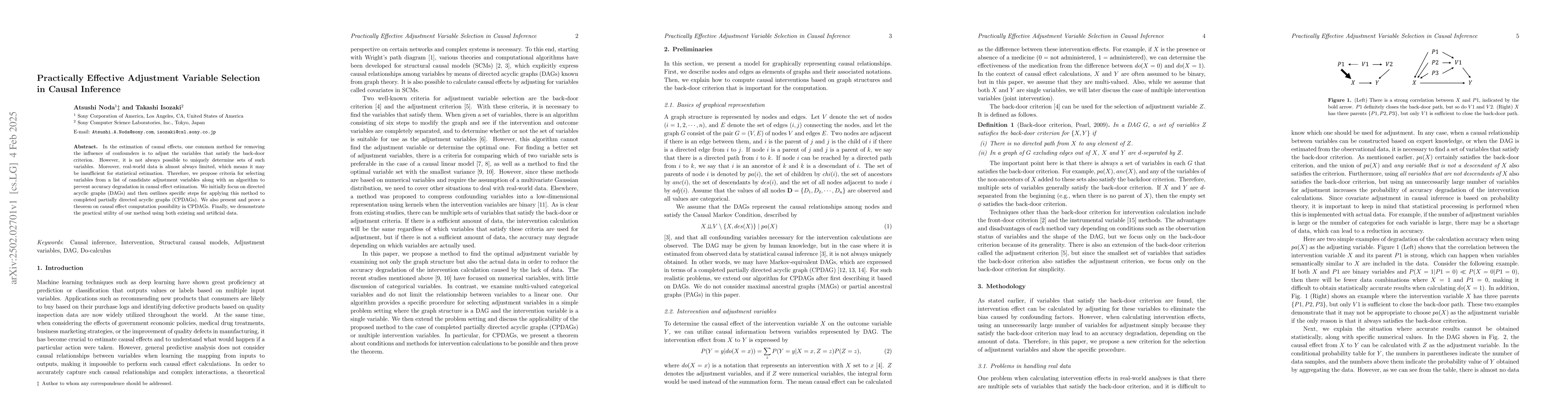 Thumbnail for Practically Effective Adjustment Variable Selection in Causal Inference