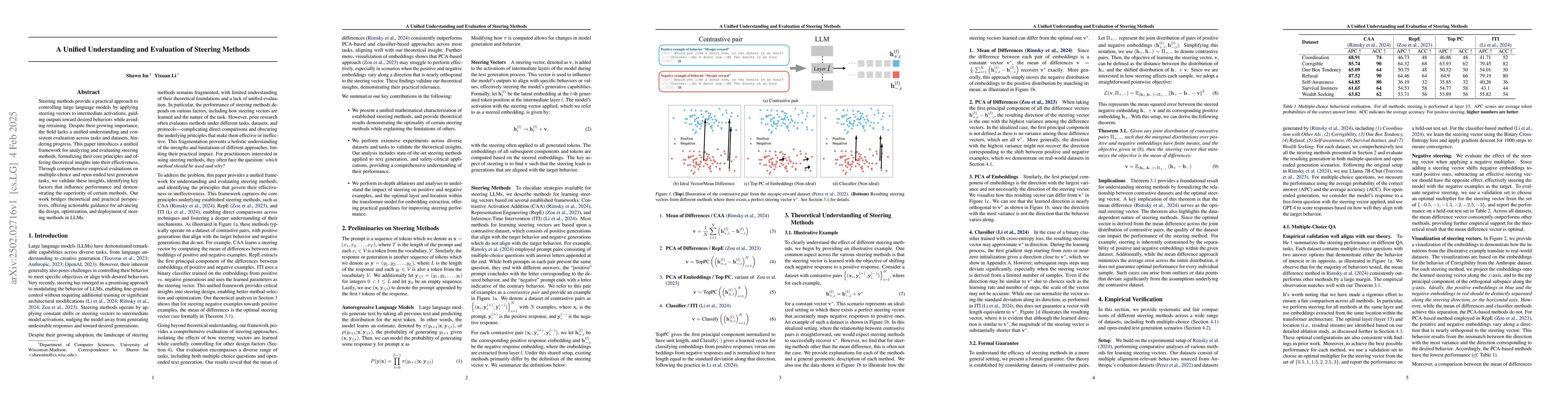 Thumbnail for A Unified Understanding and Evaluation of Steering Methods