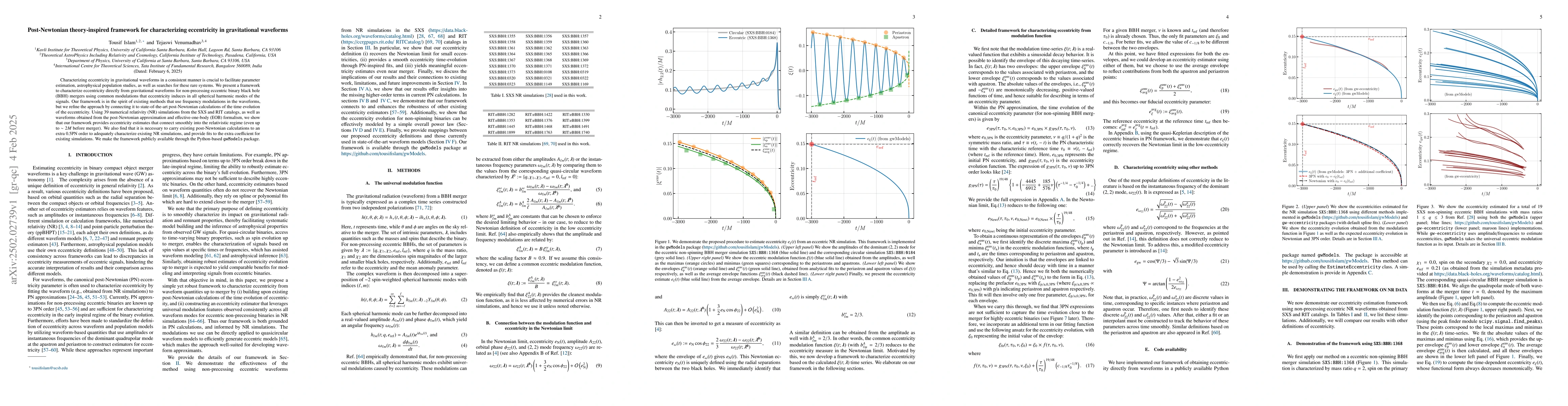 Thumbnail for Post-Newtonian theory-inspired framework for characterizing eccentricity
  in gravitational waveforms