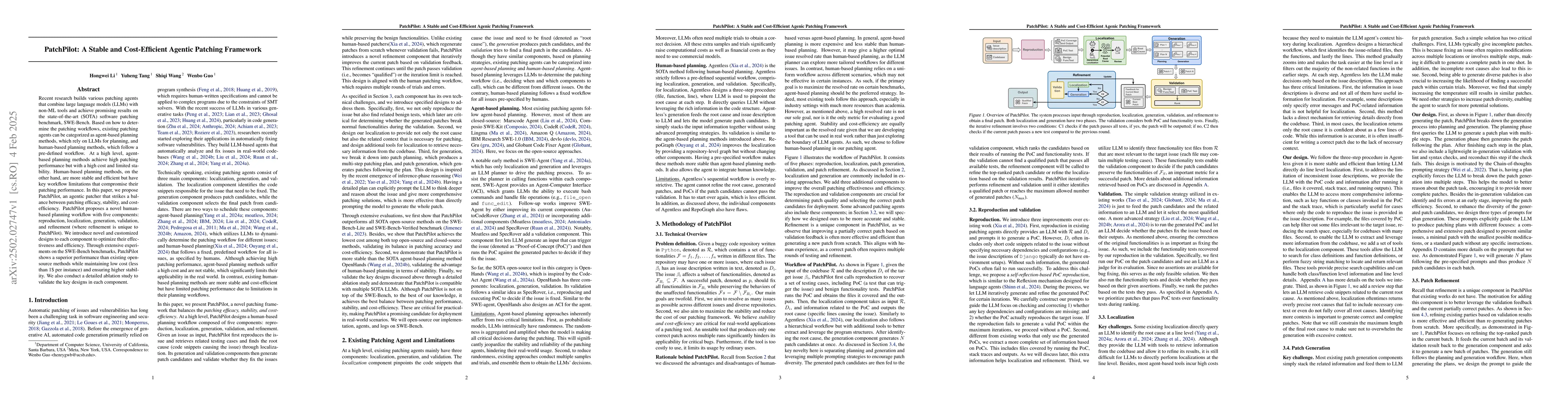 Thumbnail for PatchPilot: A Stable and Cost-Efficient Agentic Patching Framework