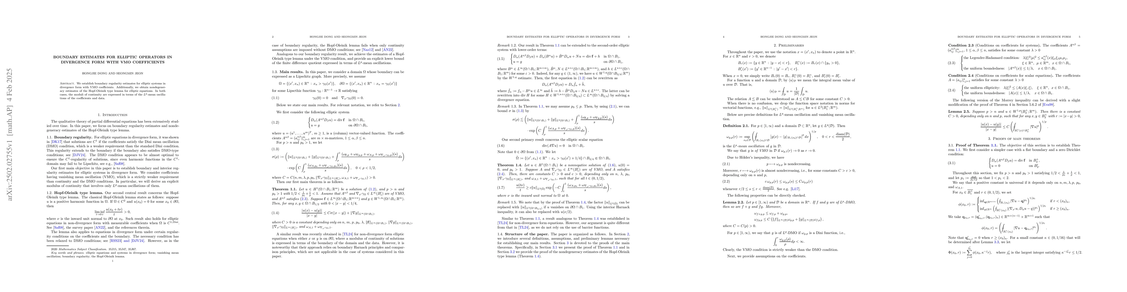 Thumbnail for Boundary estimates for elliptic operators in divergence form with VMO
  coefficients
