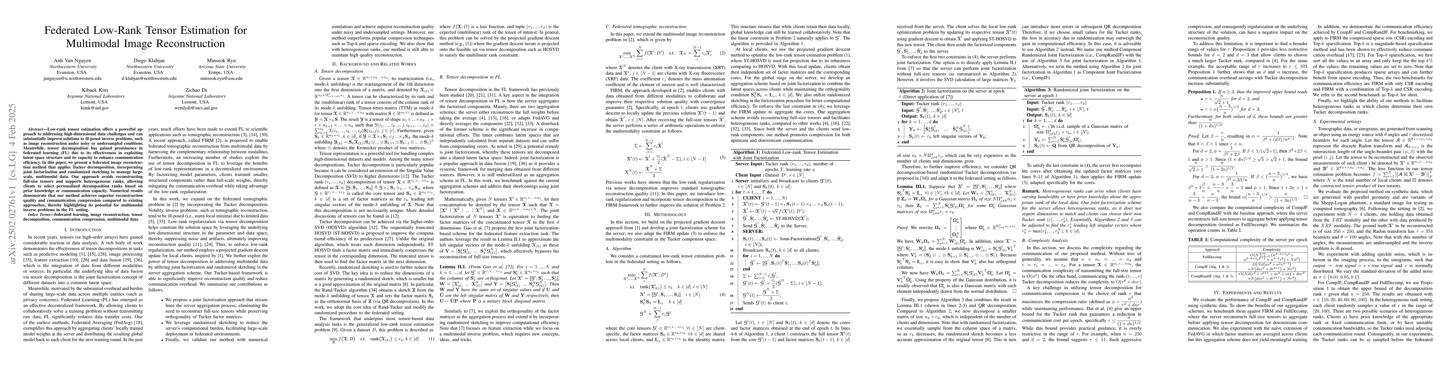 Thumbnail for Federated Low-Rank Tensor Estimation for Multimodal Image Reconstruction