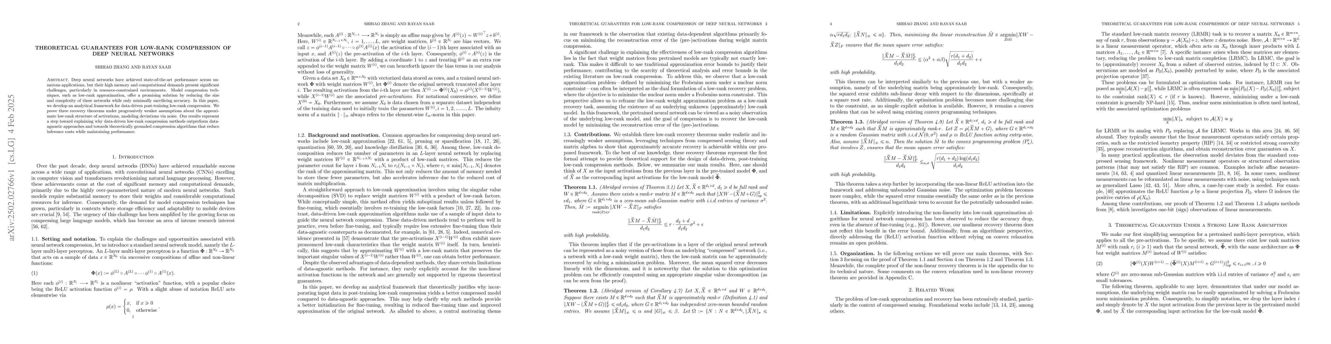 Thumbnail for Theoretical Guarantees for Low-Rank Compression of Deep Neural Networks