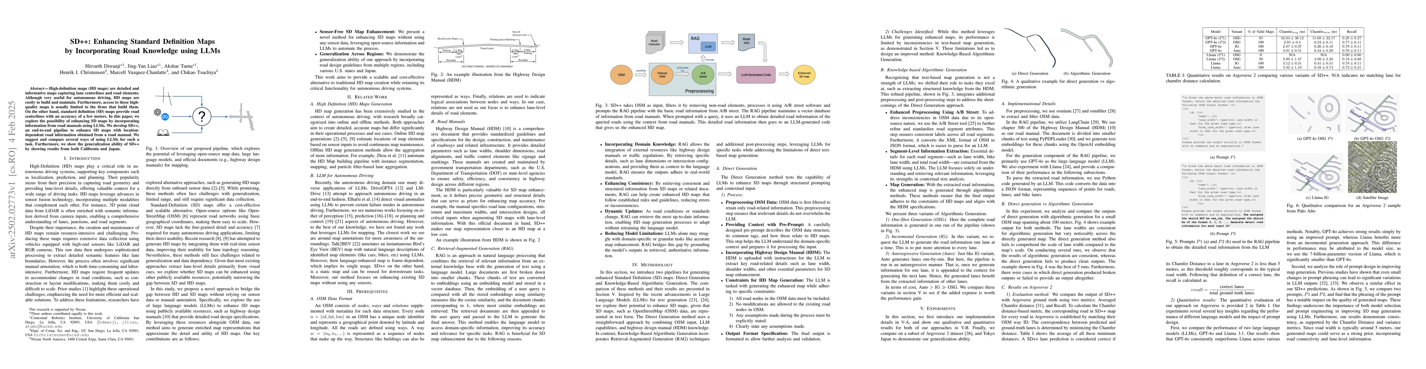 Thumbnail for SD++: Enhancing Standard Definition Maps by Incorporating Road Knowledge
  using LLMs