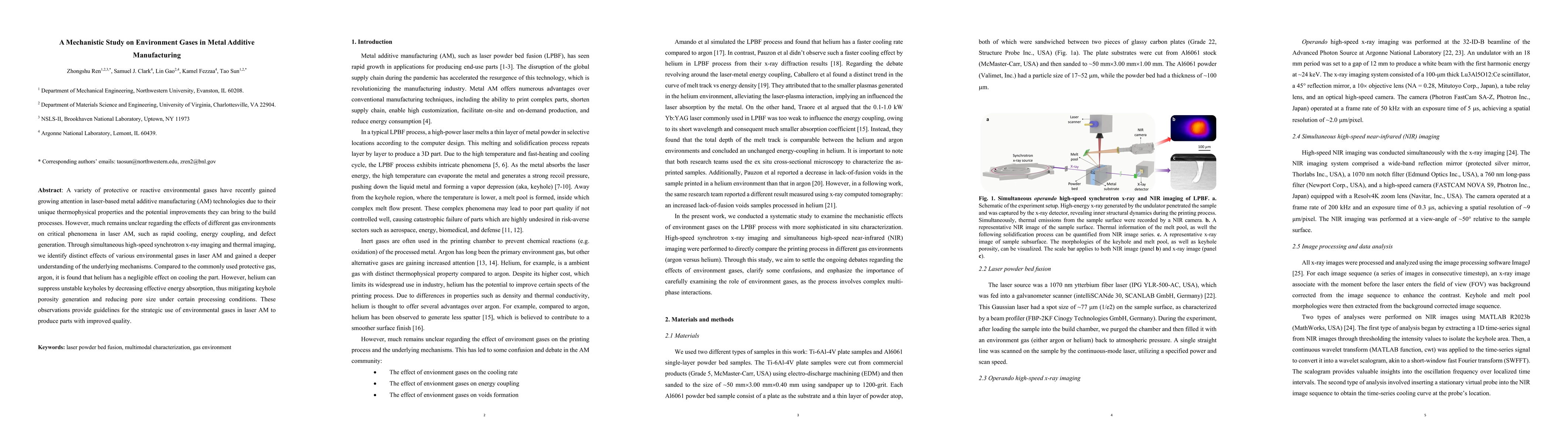 Thumbnail for A Mechanistic Study on Environment Gases in Metal Additive Manufacturing