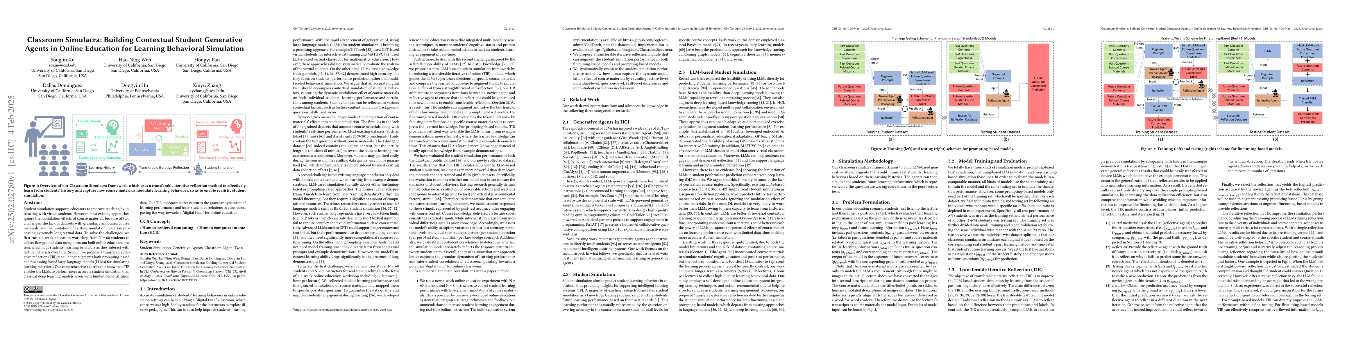 Thumbnail for Classroom Simulacra: Building Contextual Student Generative Agents in
  Online Education for Learning Behavioral Simulation