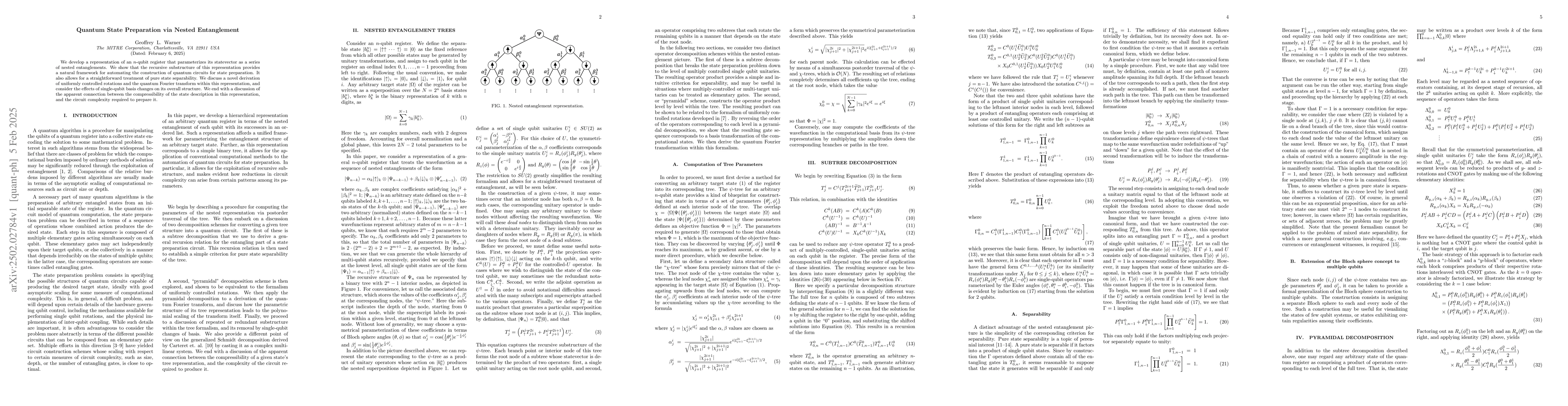Thumbnail for Quantum State Preparation via Nested Entanglement