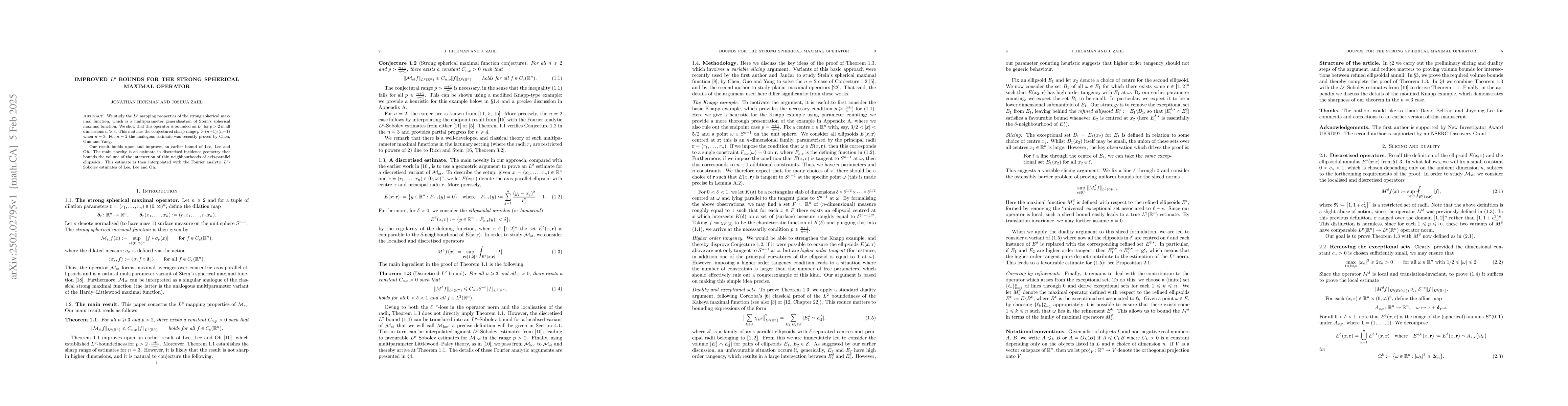Thumbnail for Improved $L^p$ bounds for the strong spherical maximal operator