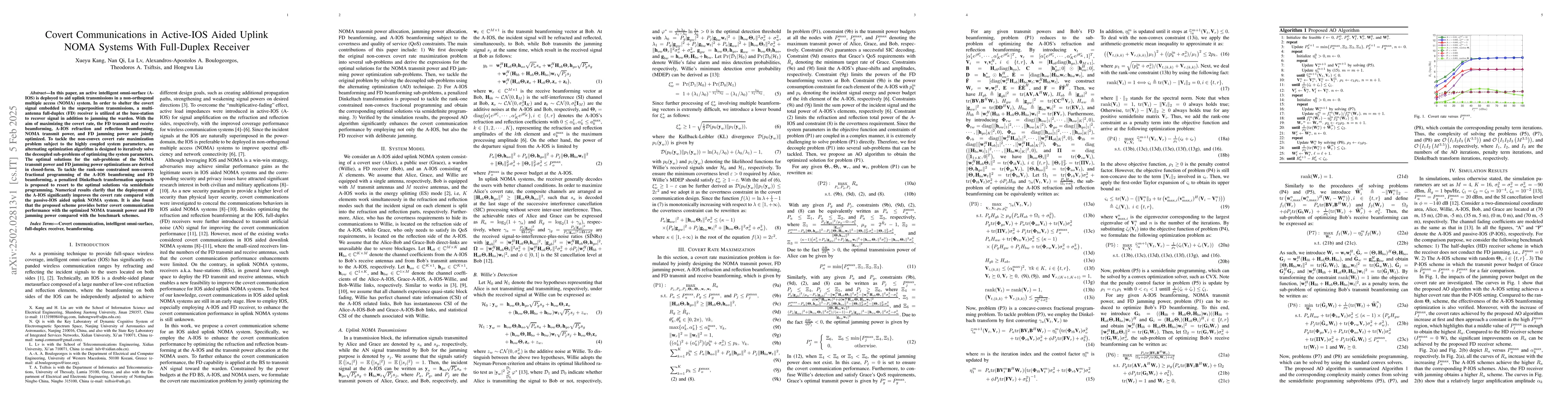 Thumbnail for Covert Communications in Active-IOS Aided Uplink NOMA Systems With
  Full-Duplex Receiver