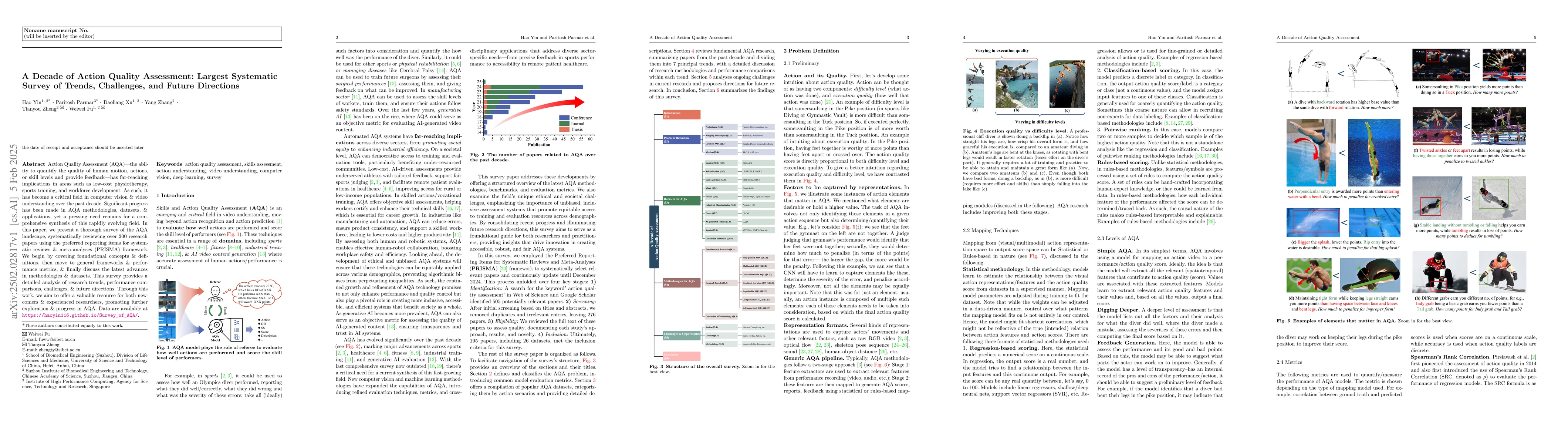 Thumbnail for A Decade of Action Quality Assessment: Largest Systematic Survey of
  Trends, Challenges, and Future Directions