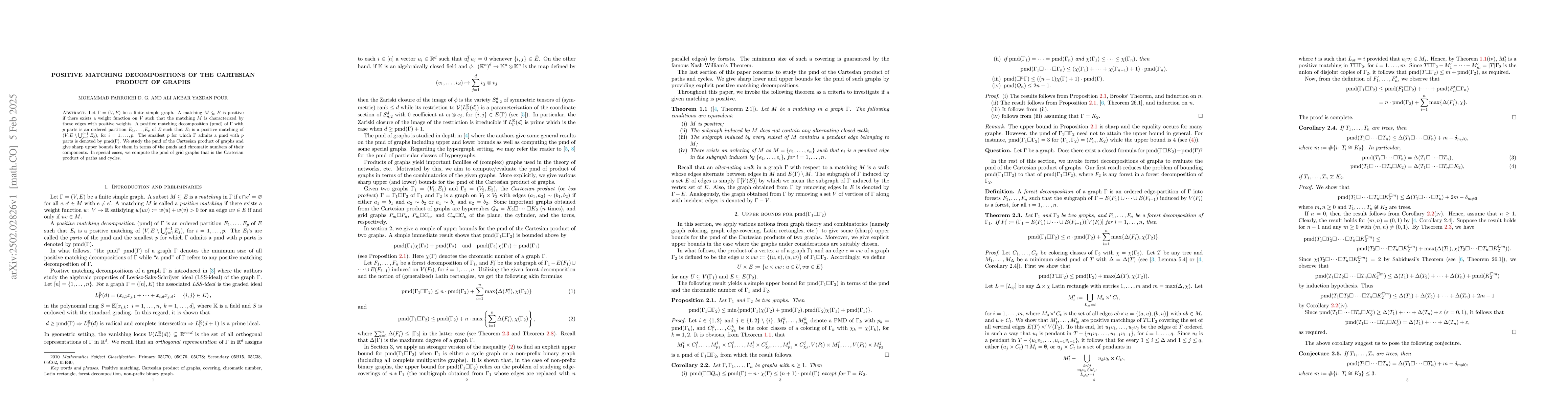 Thumbnail for Positive matching decompositions of the cartesian product of graphs